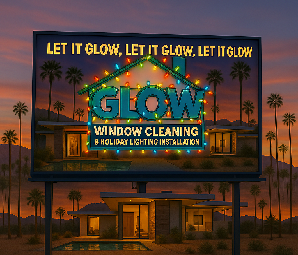 Glow team setting up Christmas light installation equipment.